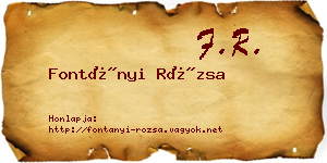 Fontányi Rózsa névjegykártya