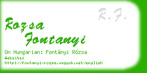 rozsa fontanyi business card