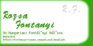 rozsa fontanyi business card
